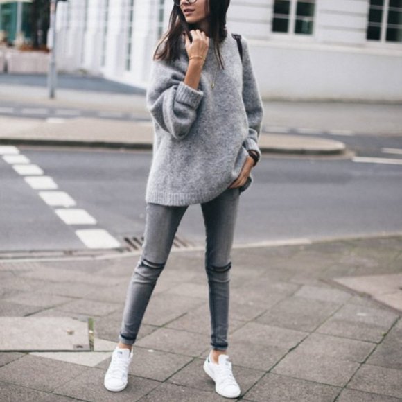 Zara Sweaters - ZARA • Gray Oversized Knit Sweater